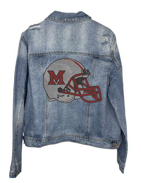 Licensed Game Day Jacket, Blue Denim, Miami of Ohio Helmet