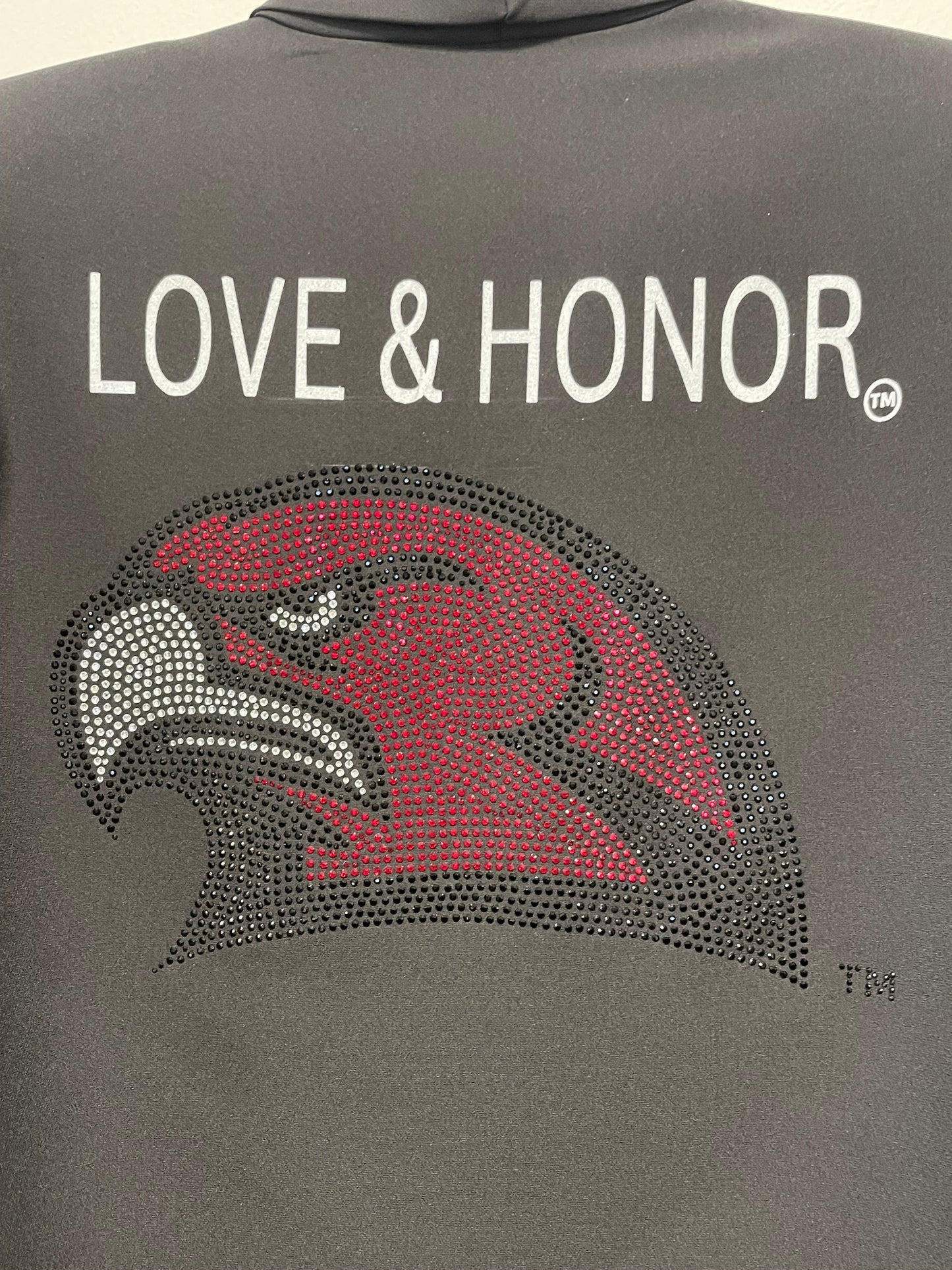 Game Day Blazer, Black Ruched, Miami of Ohio Redhawk Love & Honor