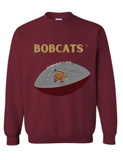 Licensed Game Day Sweatshirt, Crewneck Maroon, Texas State Bobcats Football