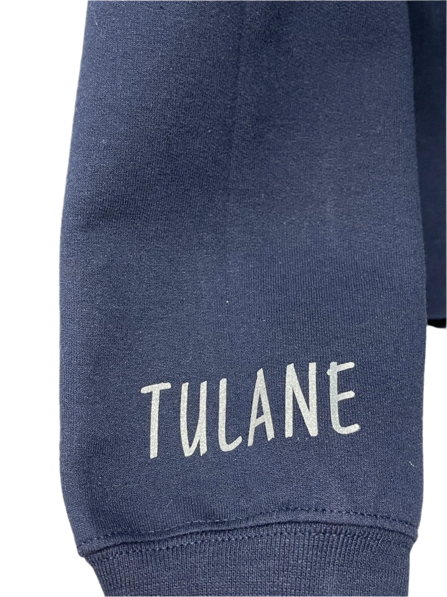 Game Day Sweatshirt, Crewneck Navy, Tulane Football & Wrist