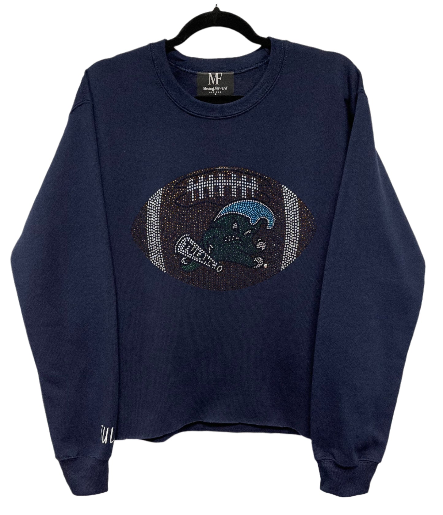 Game Day Sweatshirt, Crewneck Navy, Tulane Football & Wrist