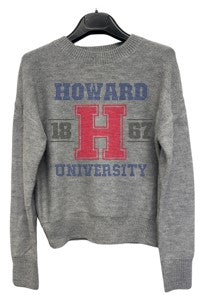 Licensed Game Day Sweater, Crewneck Gray, Howard University H 1867