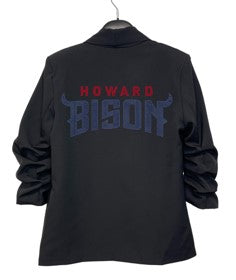 Licensed Game Day Blazer, Black Ruched, Howard University Bison