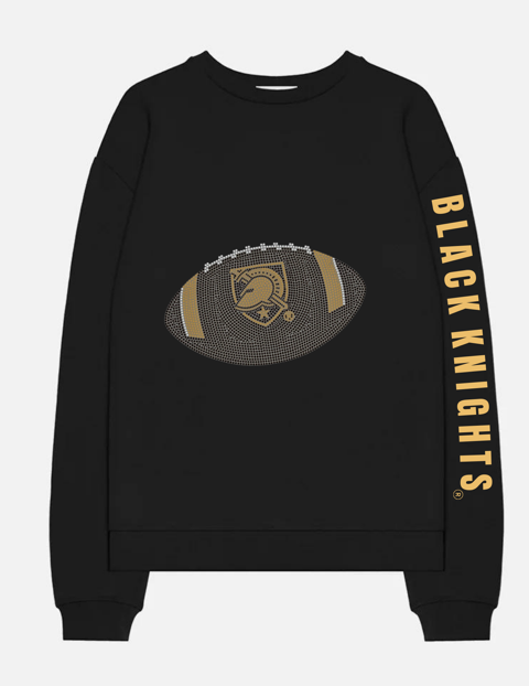 Licensed Game Day Sweatshirt, Crewneck Black, Army West Point Black Knights Football