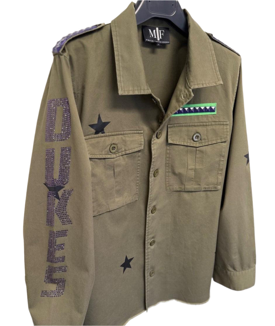 JMU Dukes & Multi Bulldog Army Green Shacket
