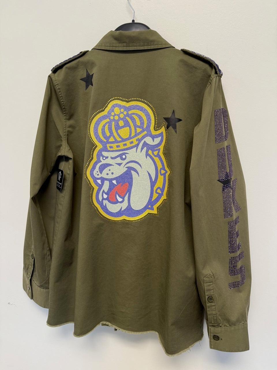 JMU Dukes & Multi Bulldog Army Green Shacket