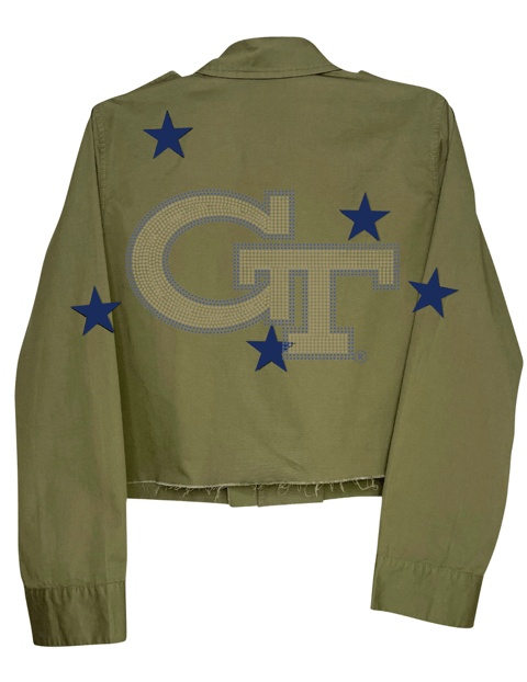 Georgia Tech GT Army Green Shacket,