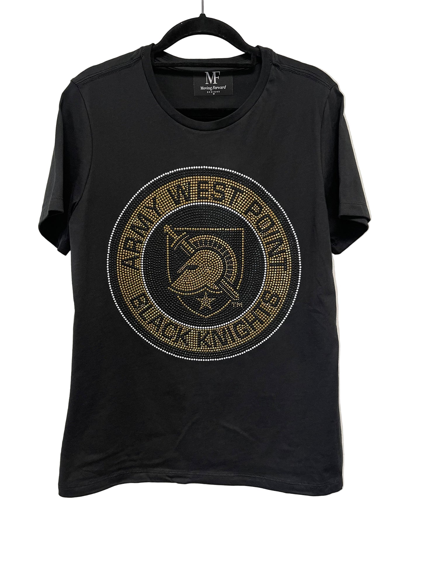 Game Day T-Shirt, Crewneck Black, Army West Point Circle Athena Shield