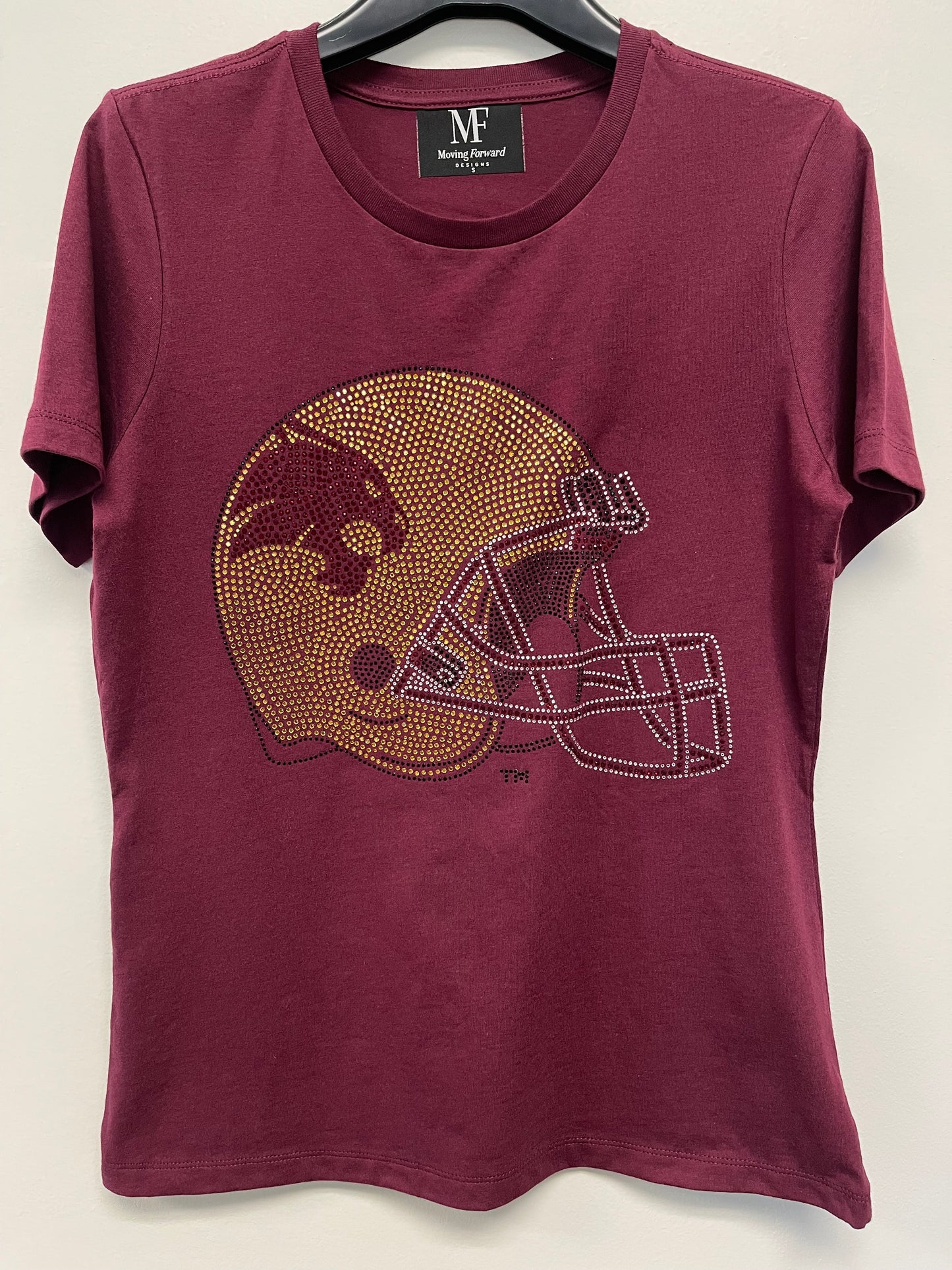 Game Day T-Shirt, Crewneck Maroon, Texas State Helmet