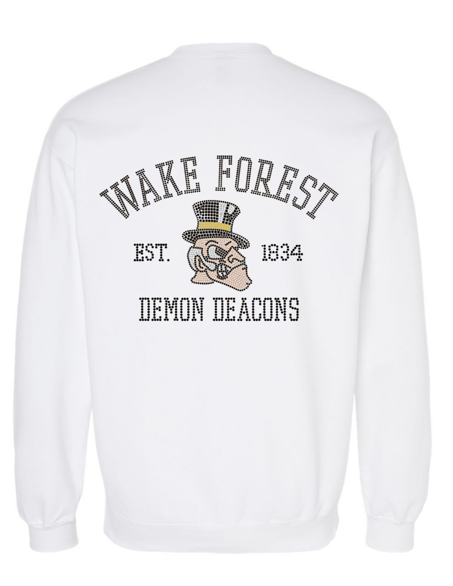 Game Day Sweatshirt, Crewneck White, Wake Forest Est 1834