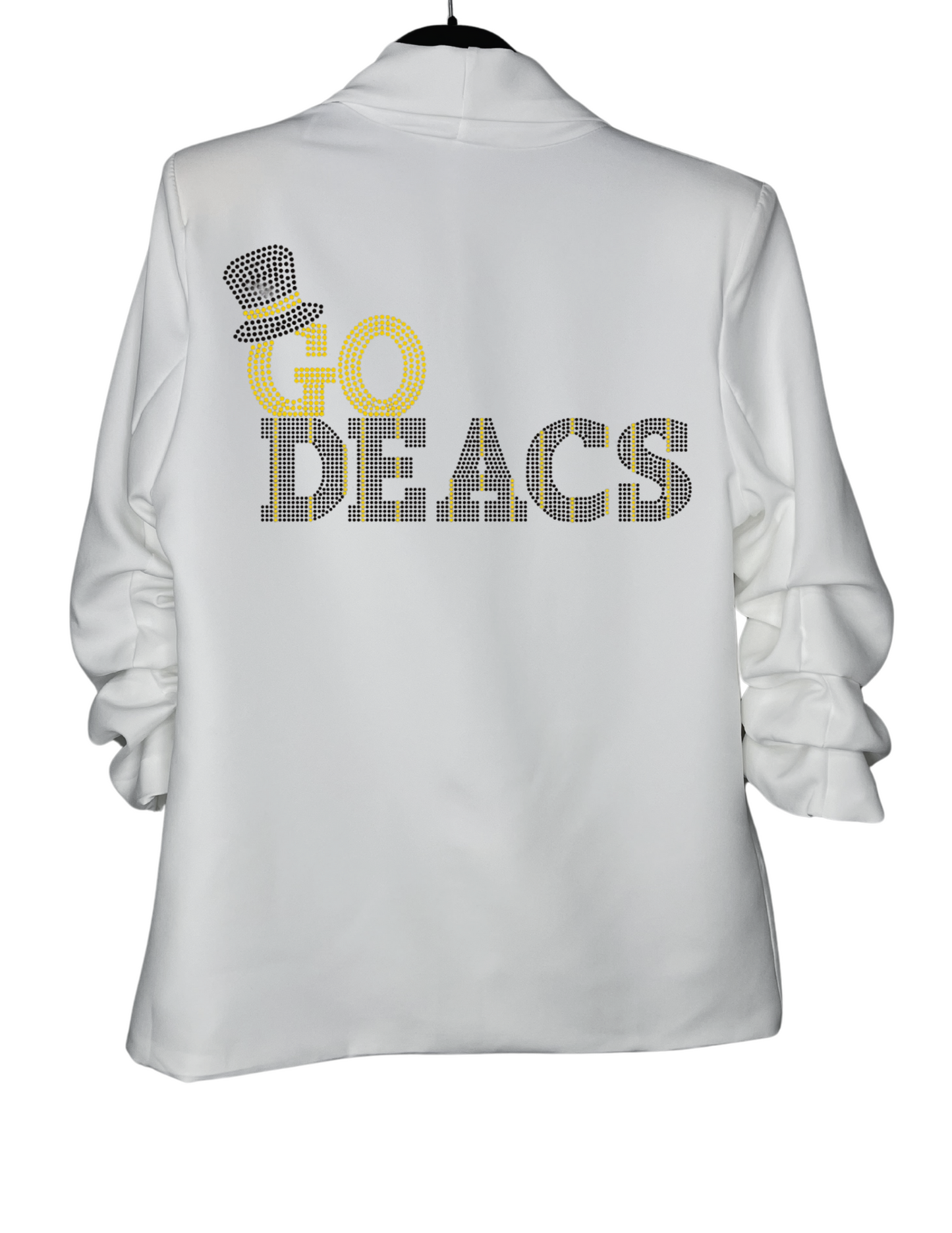 Game Day Blazer, Ruched White, Wake Forest Go Deacs