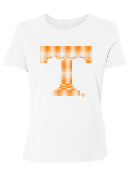 Tennessee Vols Large T White Crewneck Short Sleeve T-Shirt