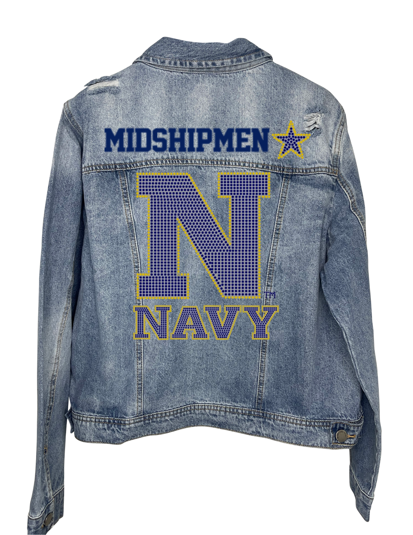 Licensed Game Day Jacket, Blue Denim, Naval Academy Midshipmen Navy N