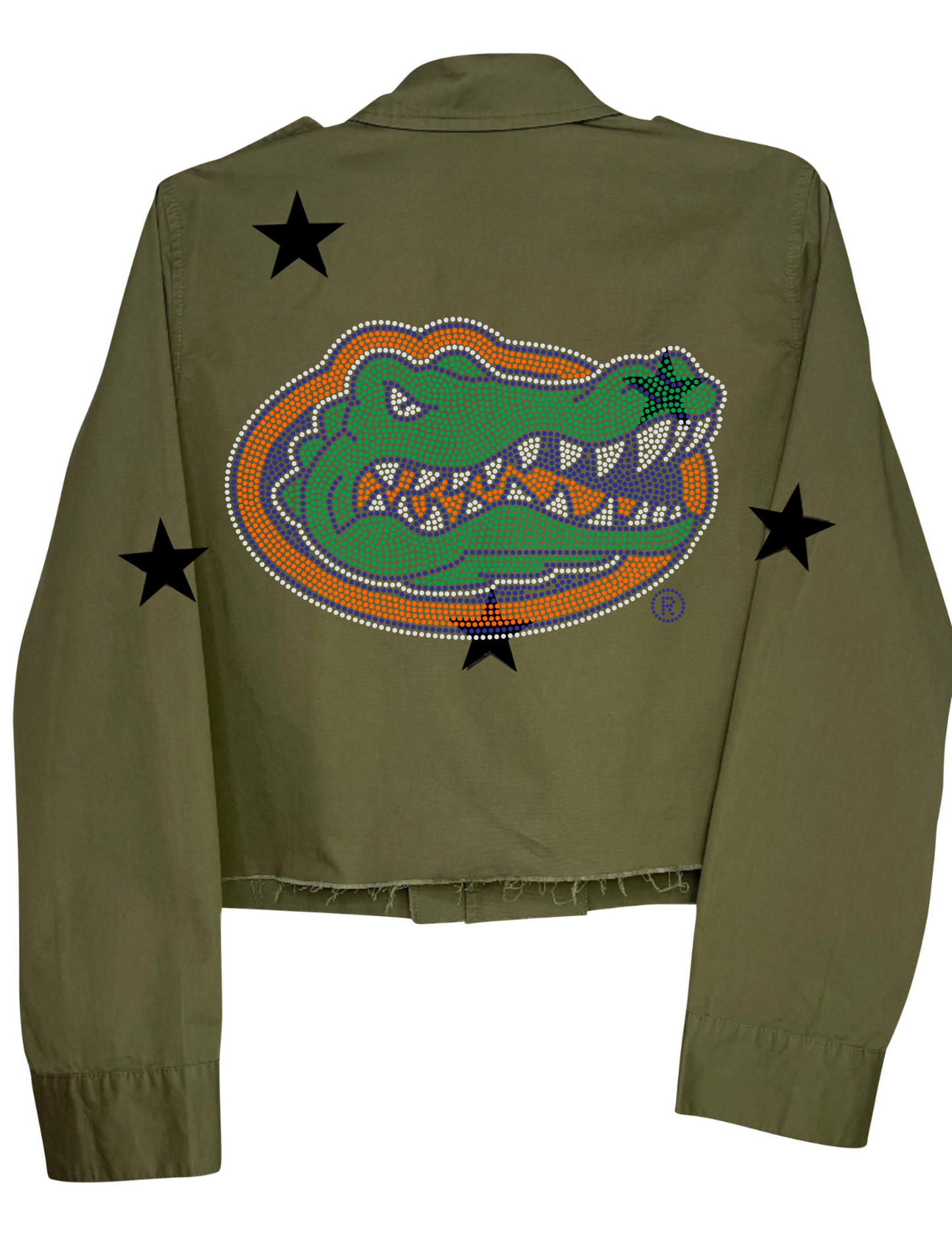 University of Florida Gator Head Army Green Shacket