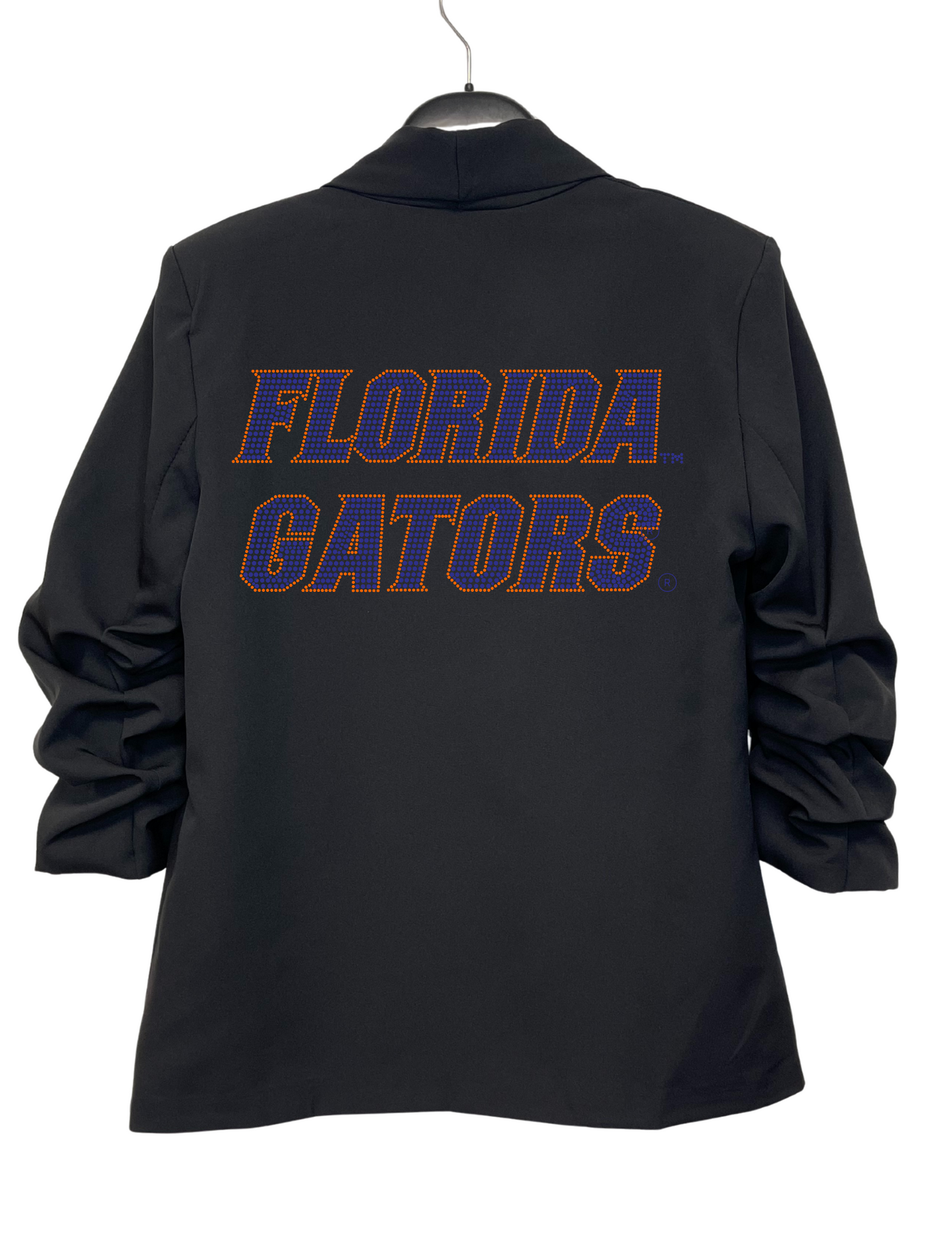 University of Florida Gators Script Black Ruched Sleeve Blazer