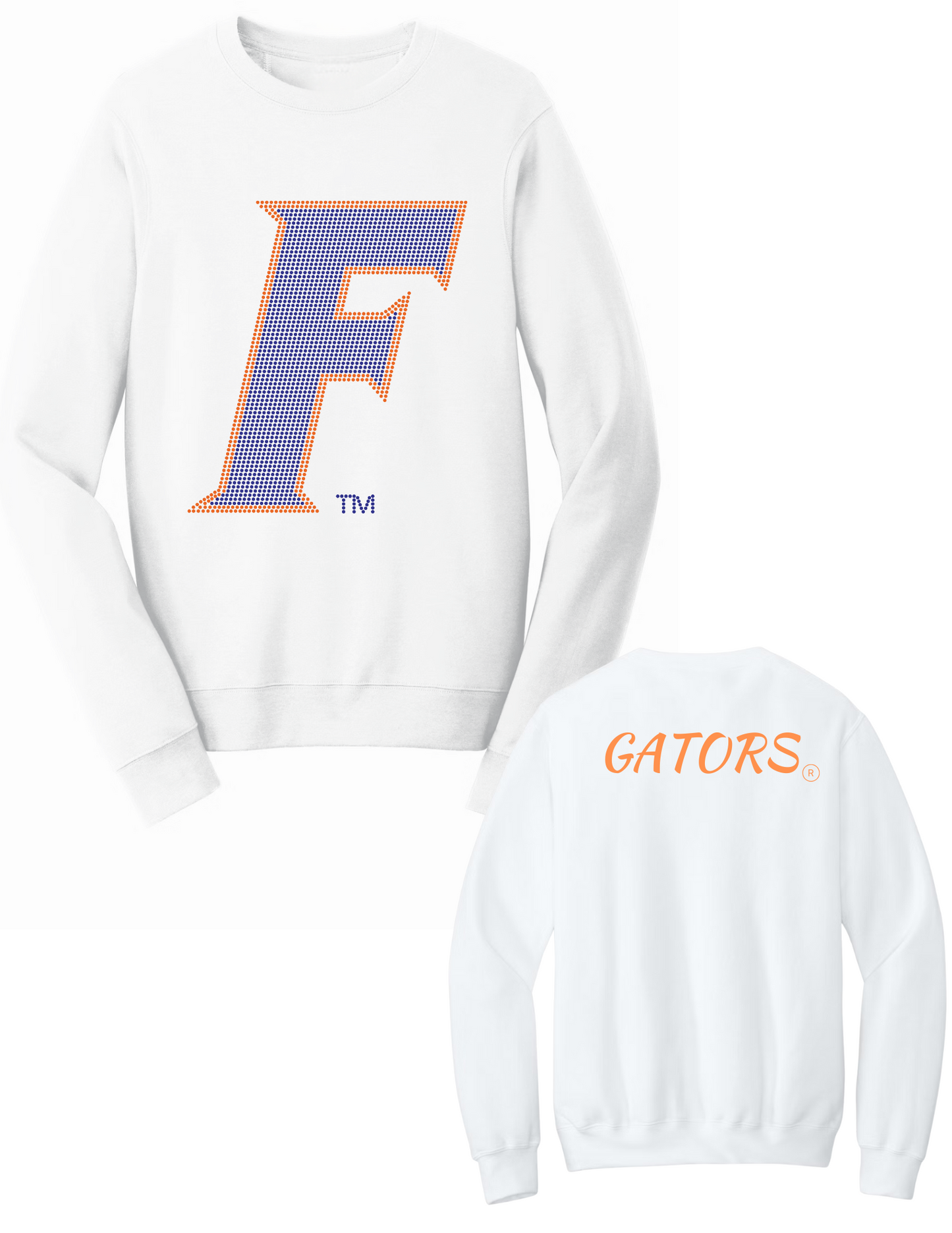University of Florida F Gators White Crewneck Sweatshirt