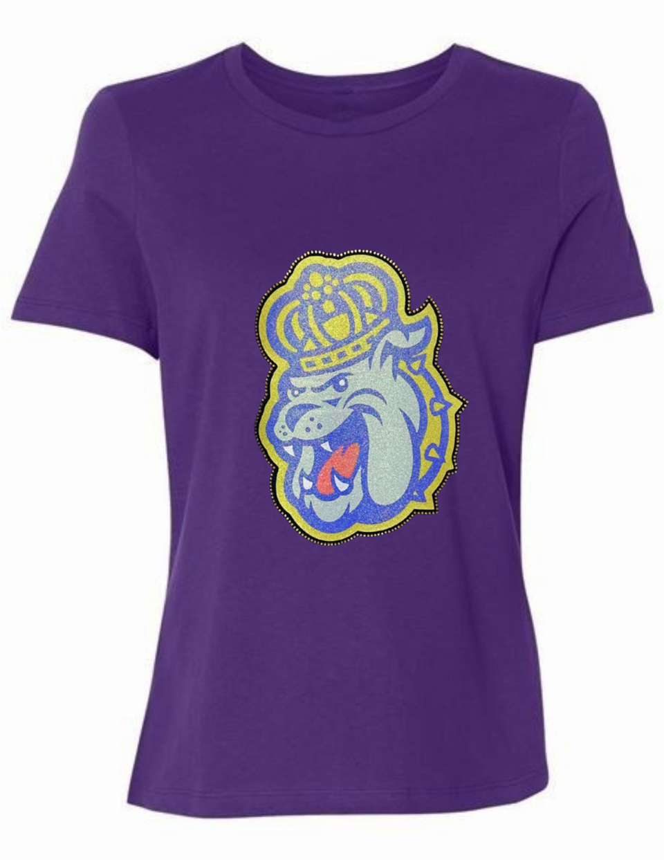 JMU Multi Bulldog Purple Crewneck Short Sleeve T-Shirt