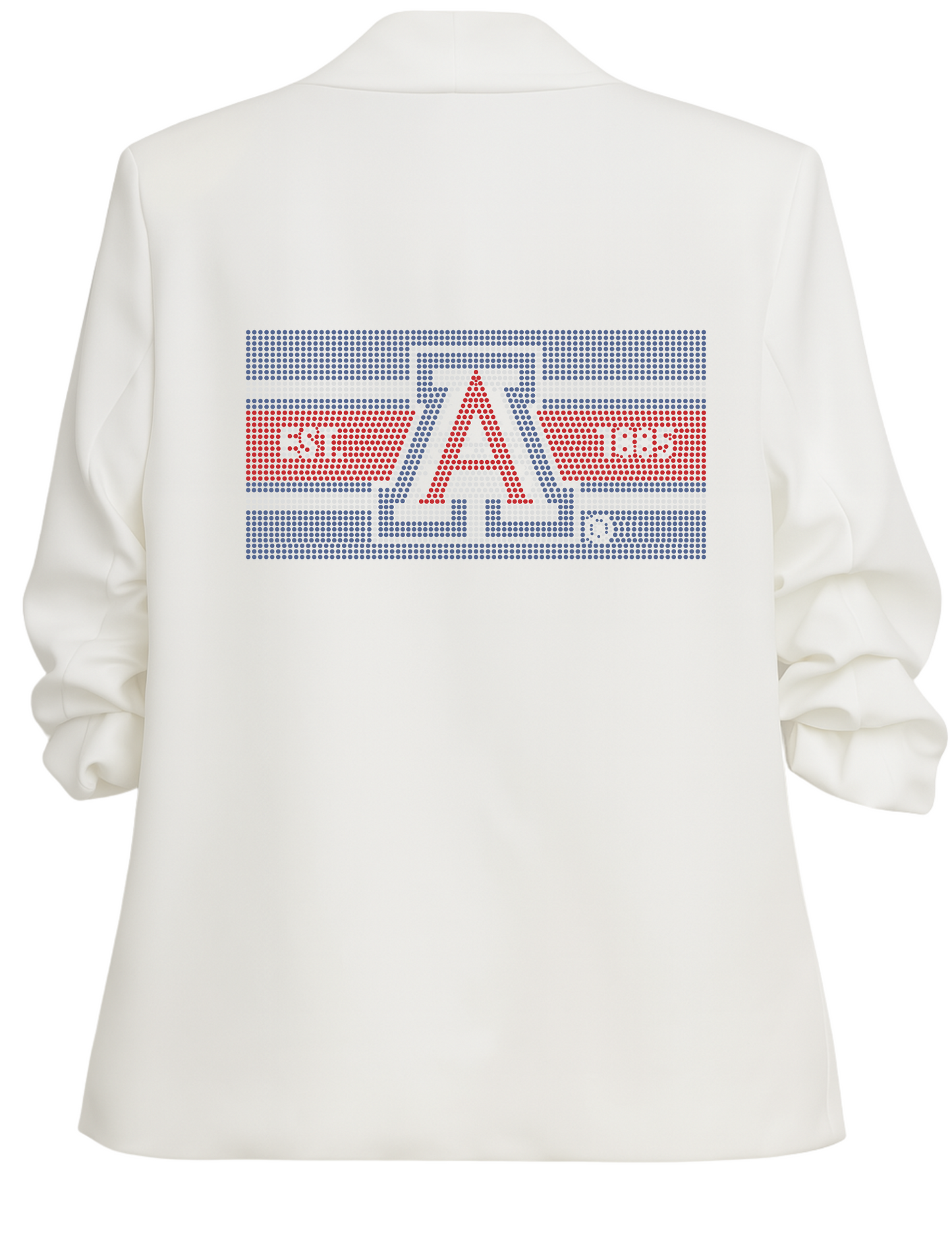University of Arizona EST. 1885 White Ruched Sleeve Blazer