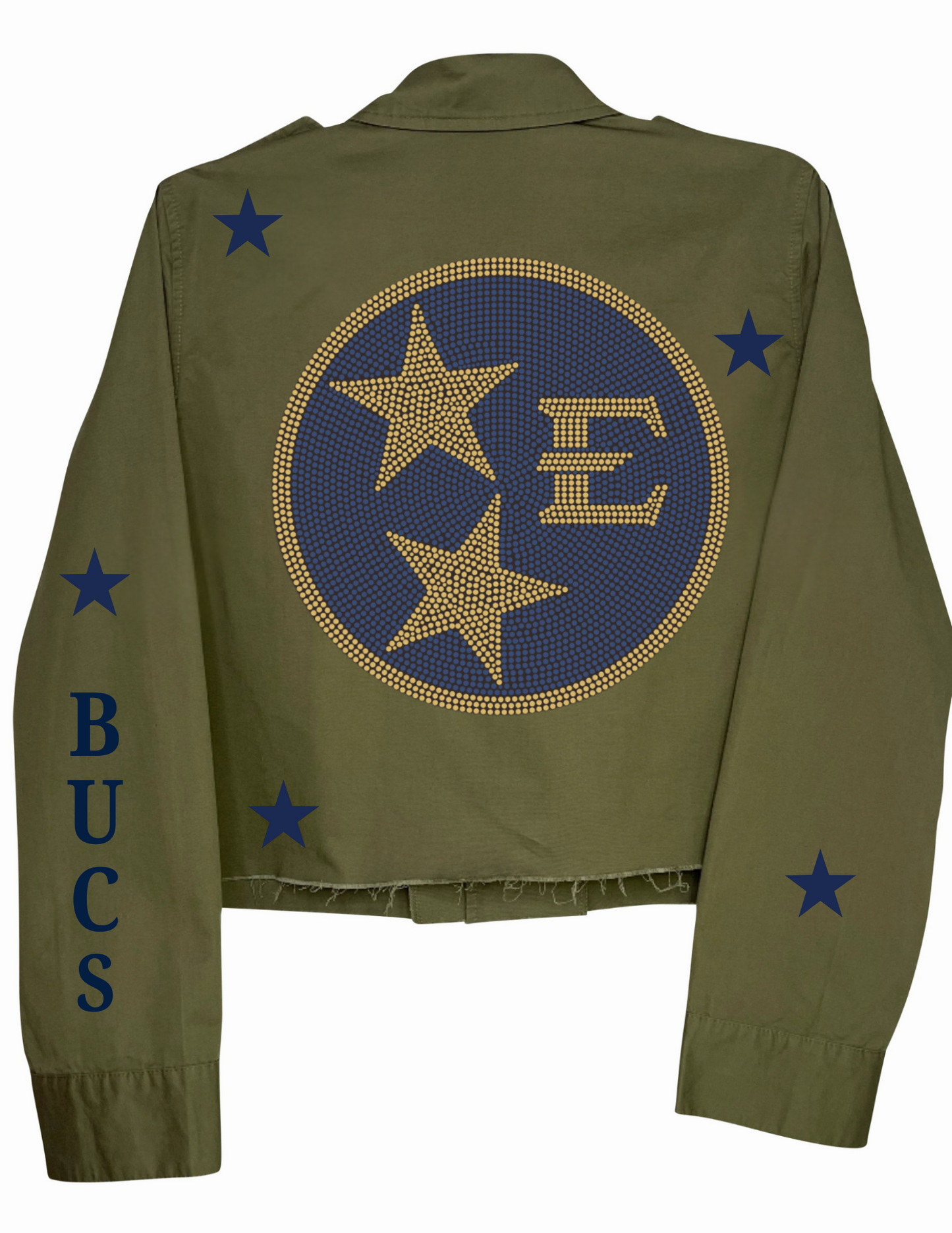 East Tennessee Circle Star Logo & Bucs Army Green Shacket