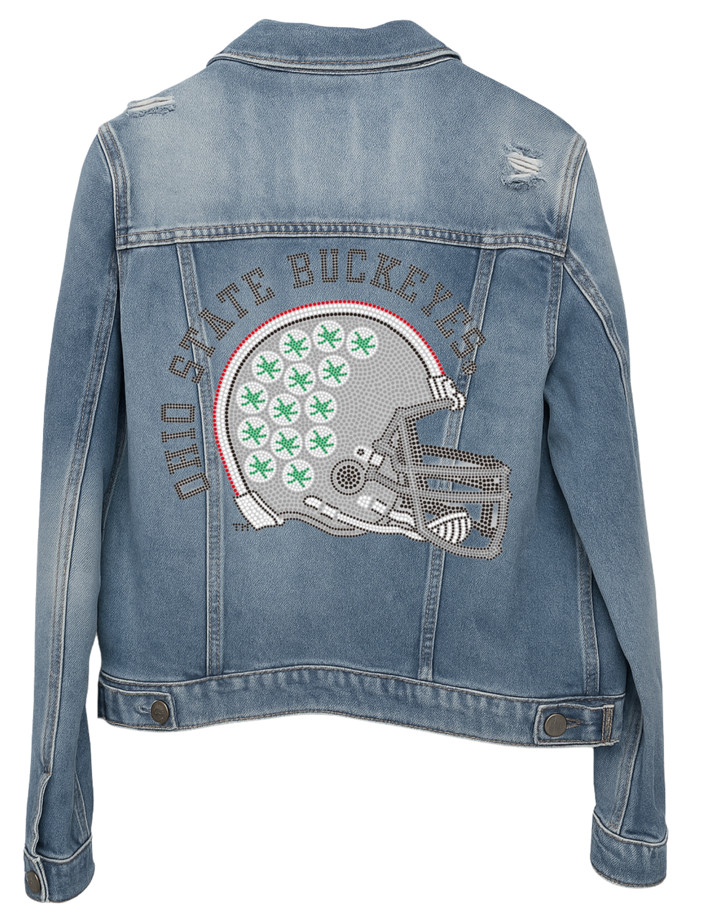 Ohio State Buckeyes Helmet Blue Denim Jacket