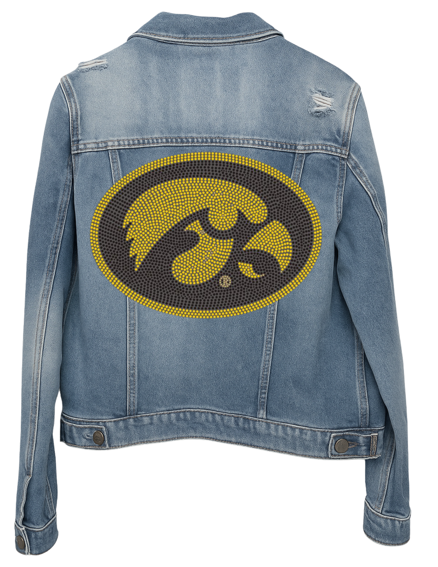 University of Iowa Oval Tigerhawk Blue Denim Jacket