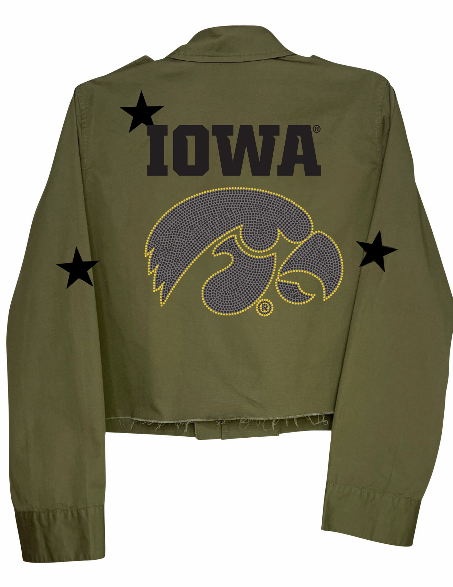 University of Iowa Black Tigerhawk Army Green Shacket