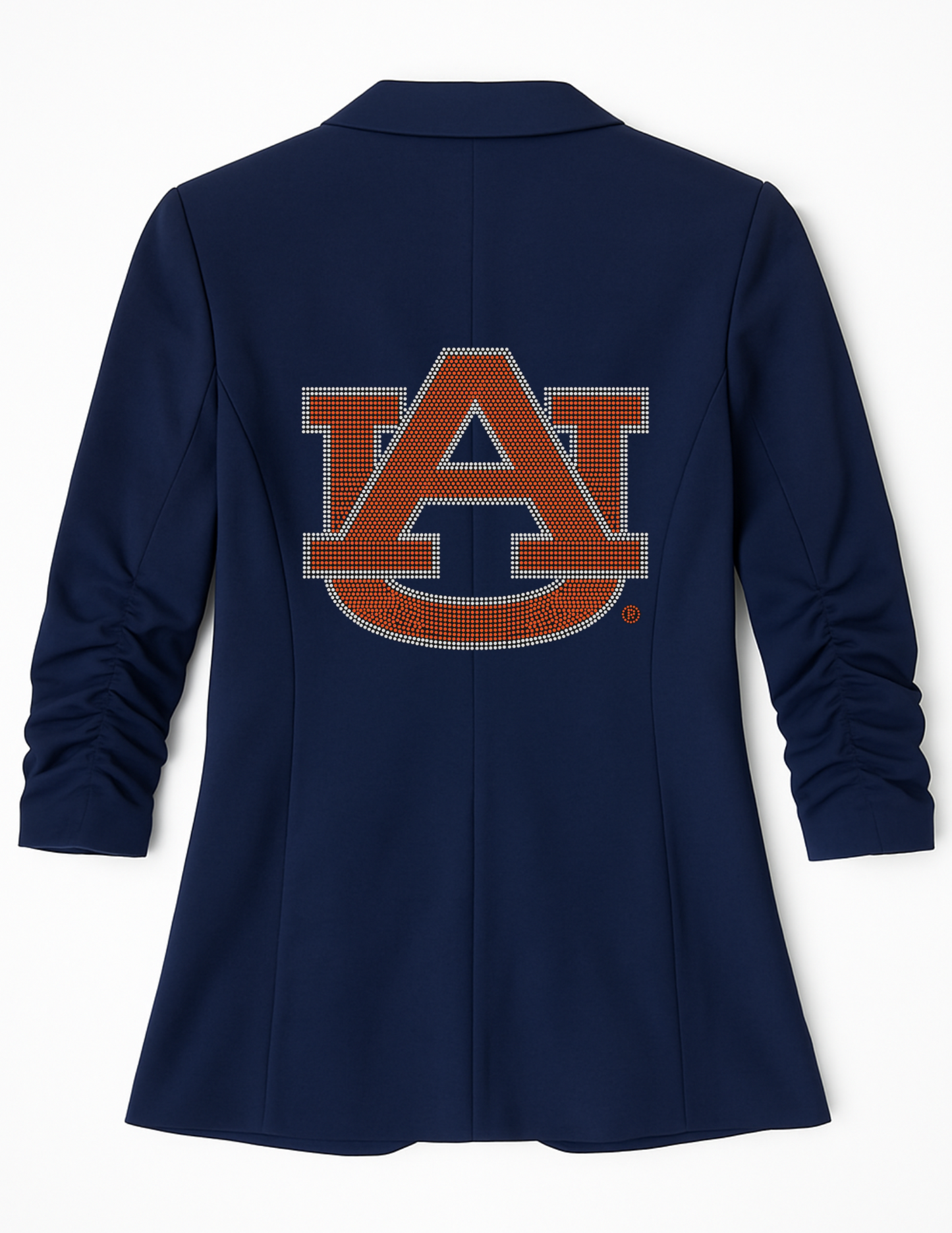 Auburn University Orange AU Navy Ruched Sleeve Blazer
