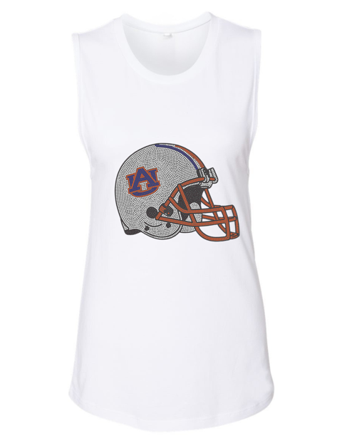 Auburn University Helmet White Tank Top