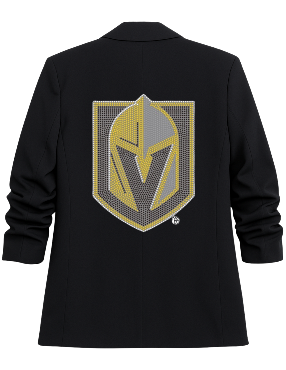Vegas Golden Knights Shield Black Ruched Sleeve Blazer