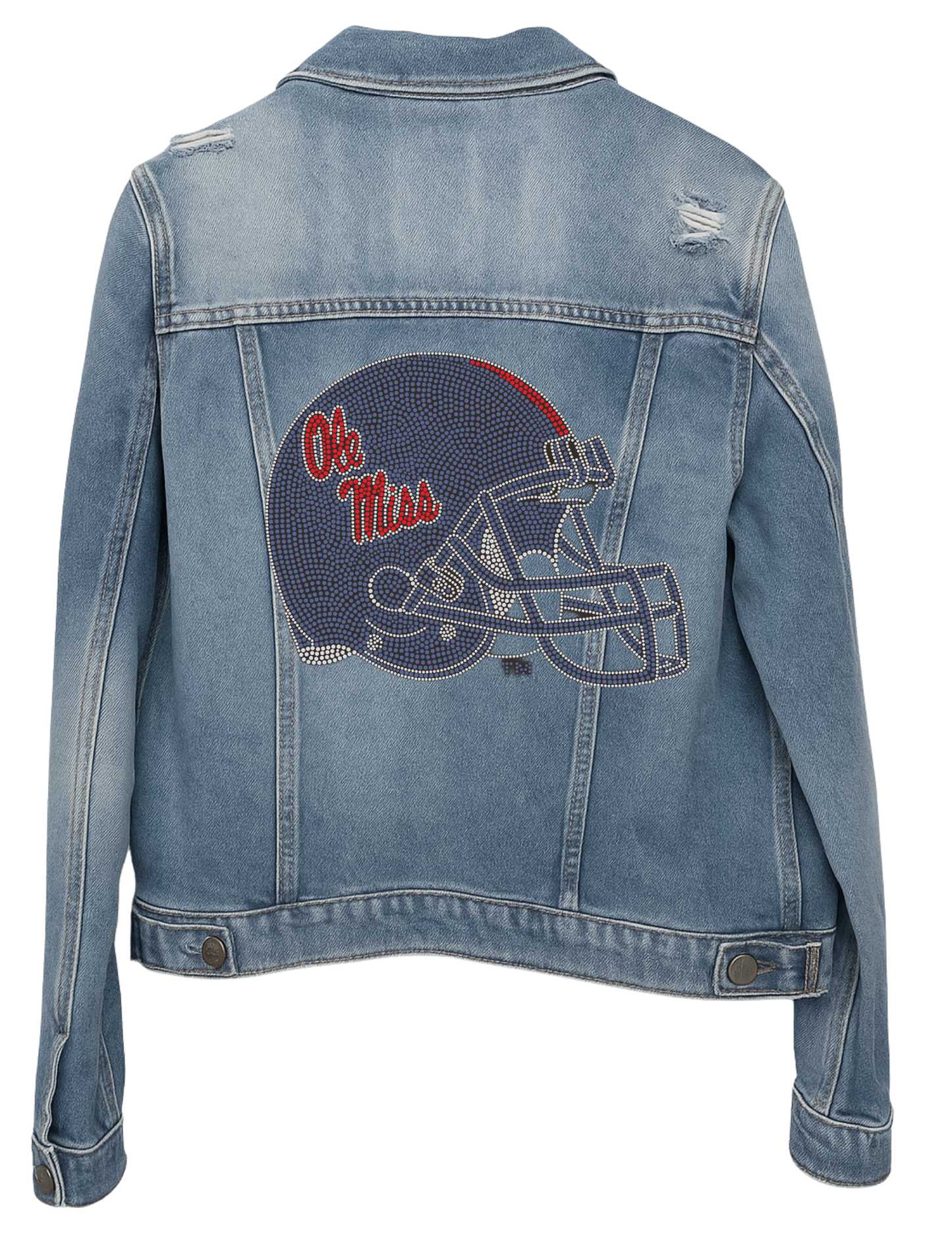 Ole Miss Helmet Blue Denim Jacket