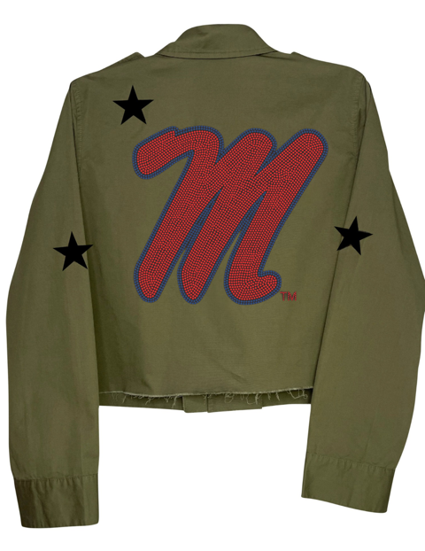 Ole Miss M Logo Army Green Shacket