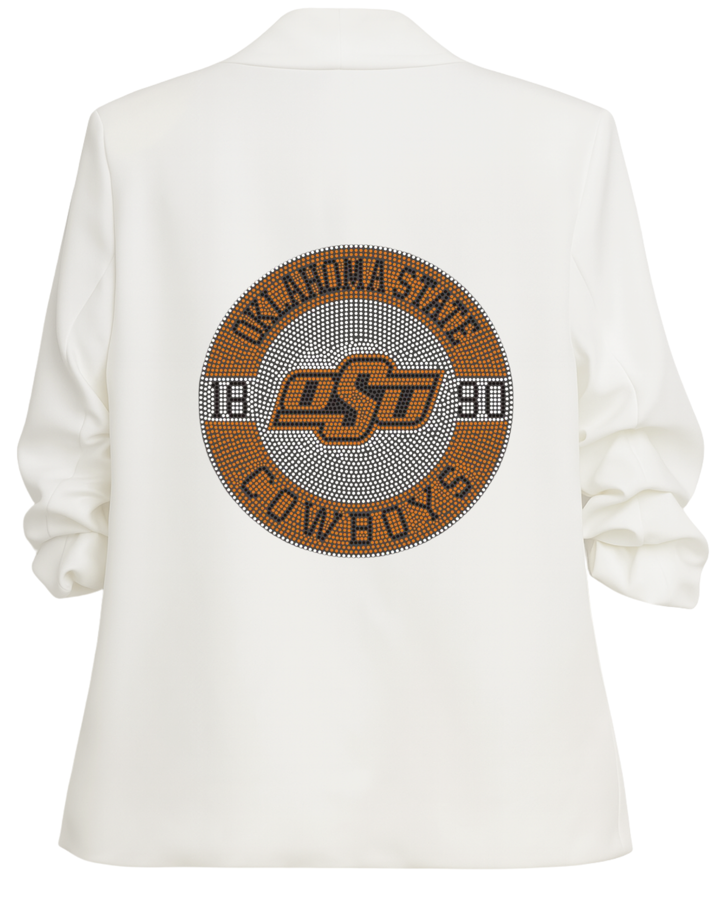 Oklahoma State EST. 1890 White Ruched Blazer