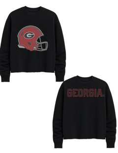 University of Georgia Helmet Black Sweatshirt
