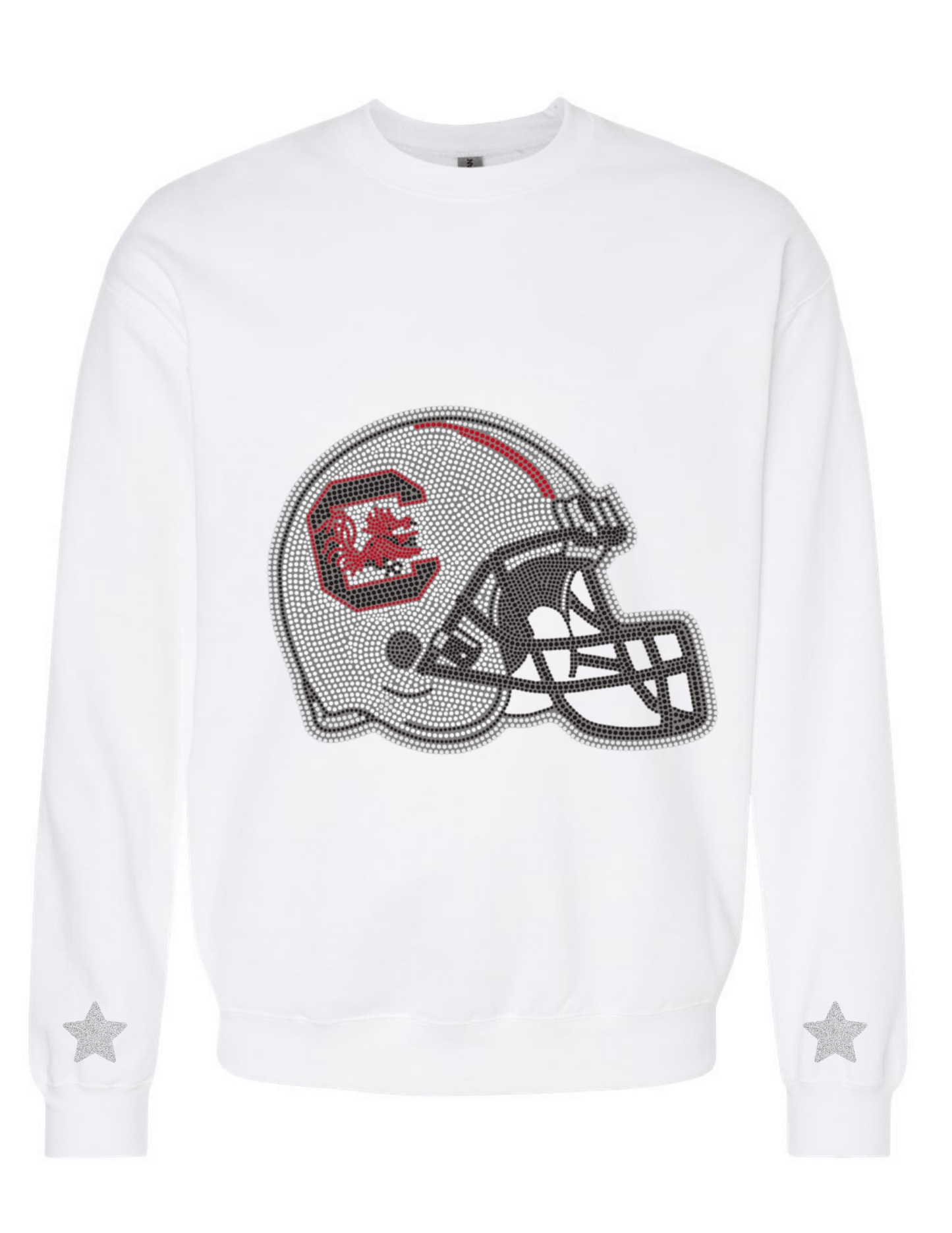 Game Day Sweatshirt, Crewneck White, University of South Carolina Helmet