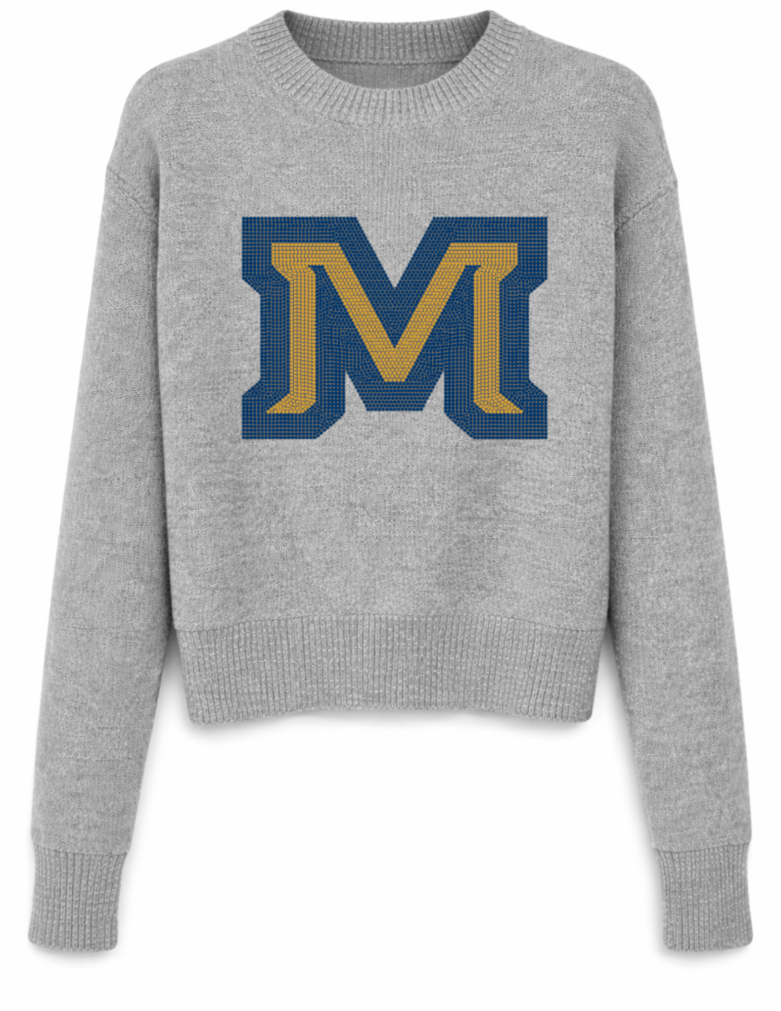 Montana State Block M Gray Crewneck Sweater