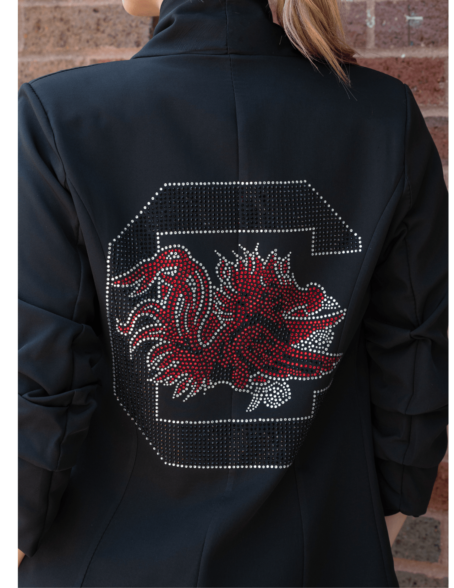 Game Day Blazer, Black Ruched, University of South Carolina, Gamecocks