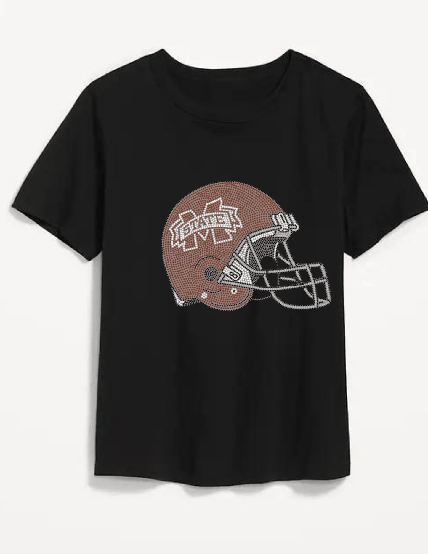 Game Day T-Shirt, Black Short Sleeve Crewneck, Mississippi State Helmet