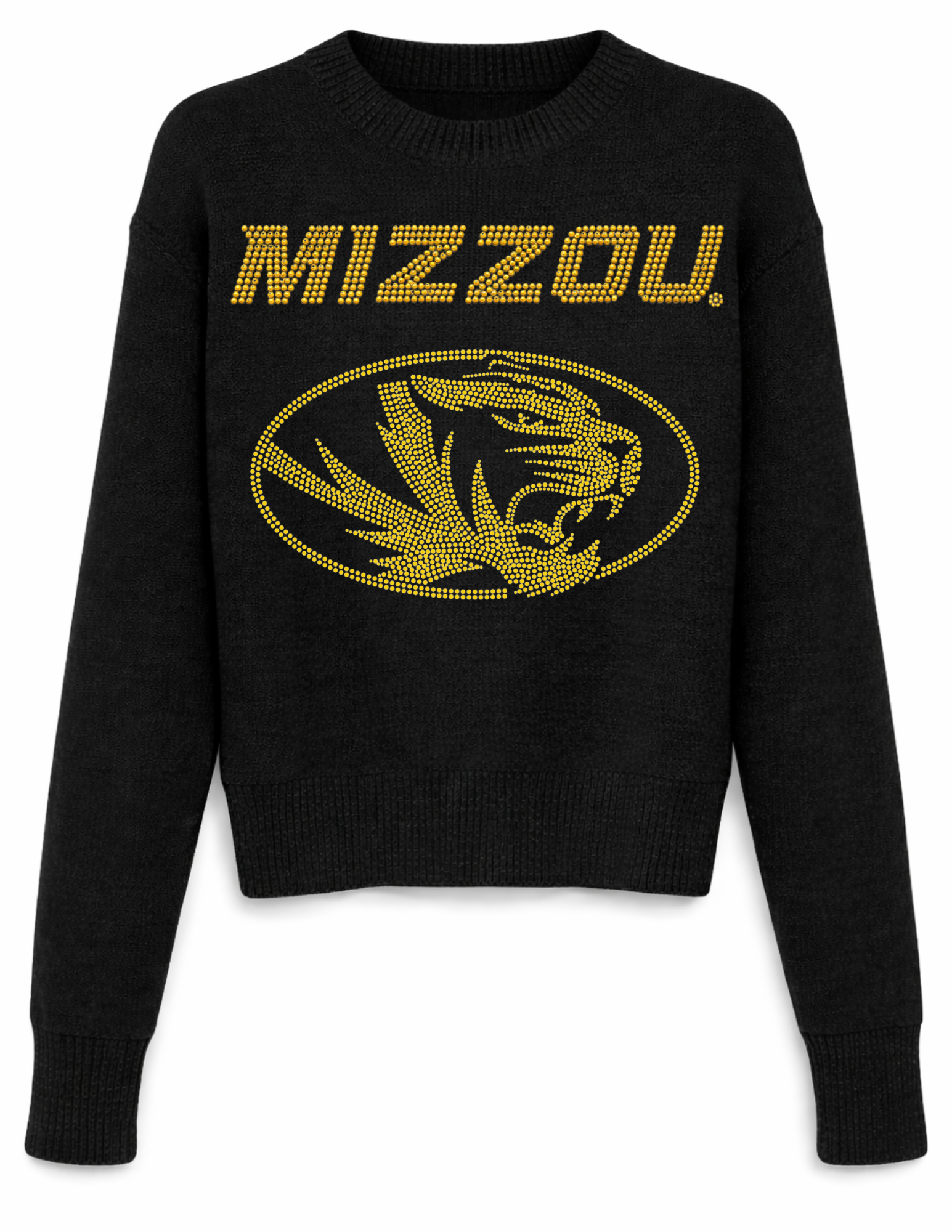 University of Missouri Mizzou Gold Tiger Black Crewneck Sweater
