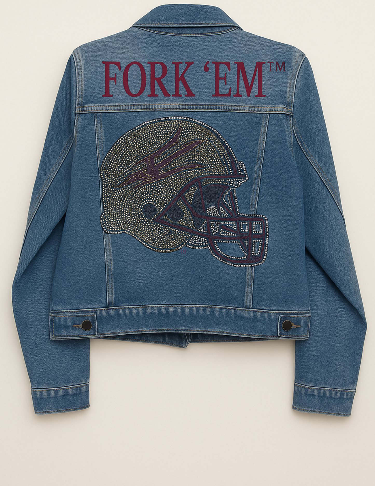 Game Day Jacket, Denim, Arizona State Fork 'Em Helmet