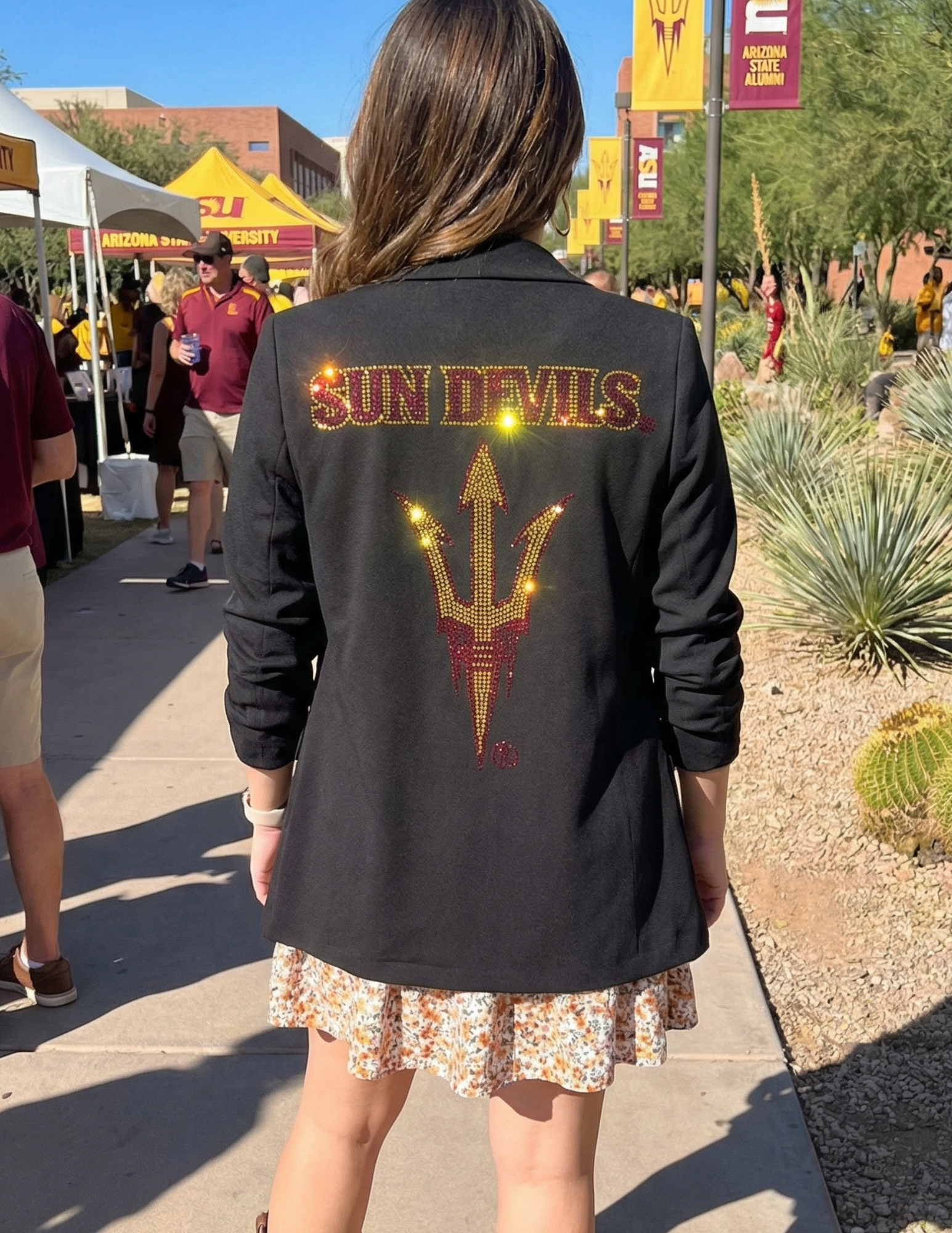 Arizona State Sun Devils Fork Black Ruched Blazer
