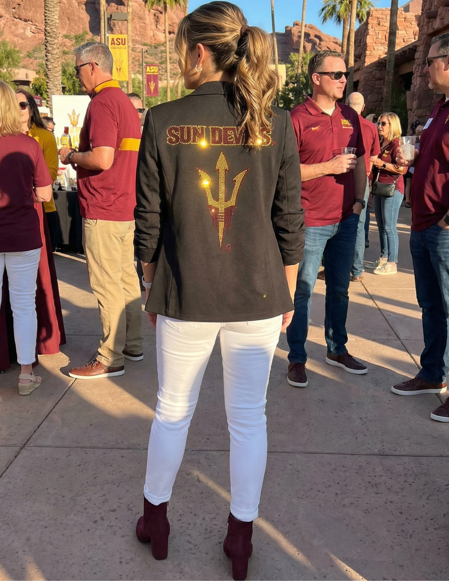 Arizona State Sun Devils Fork Black Ruched Blazer