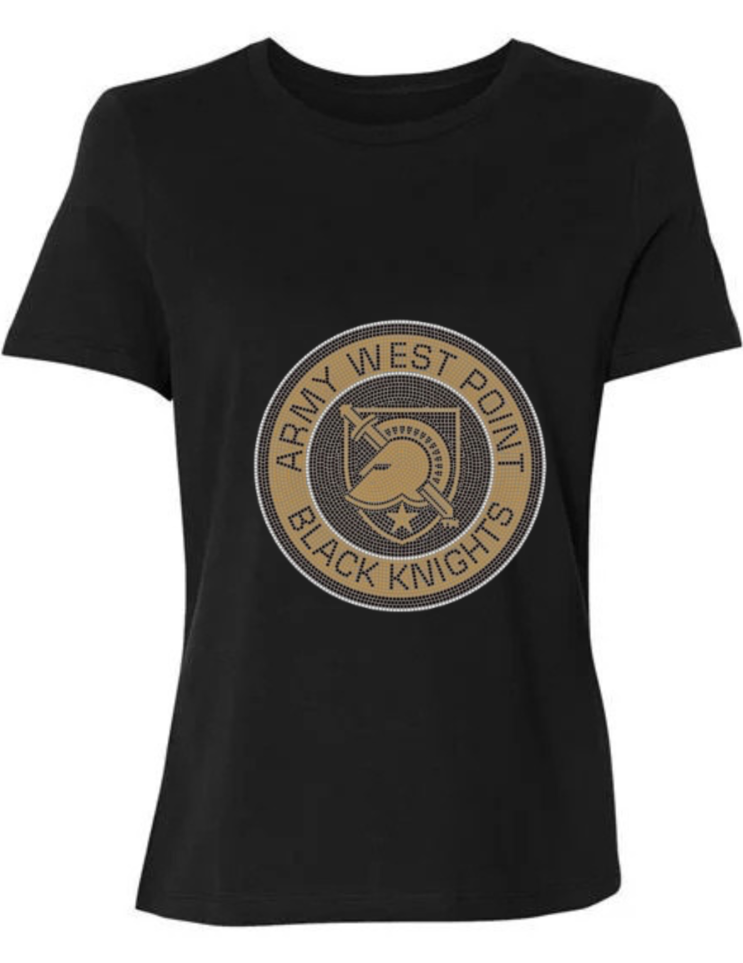 Game Day T-Shirt, Crewneck Black, Army West Point Circle Athena Shield