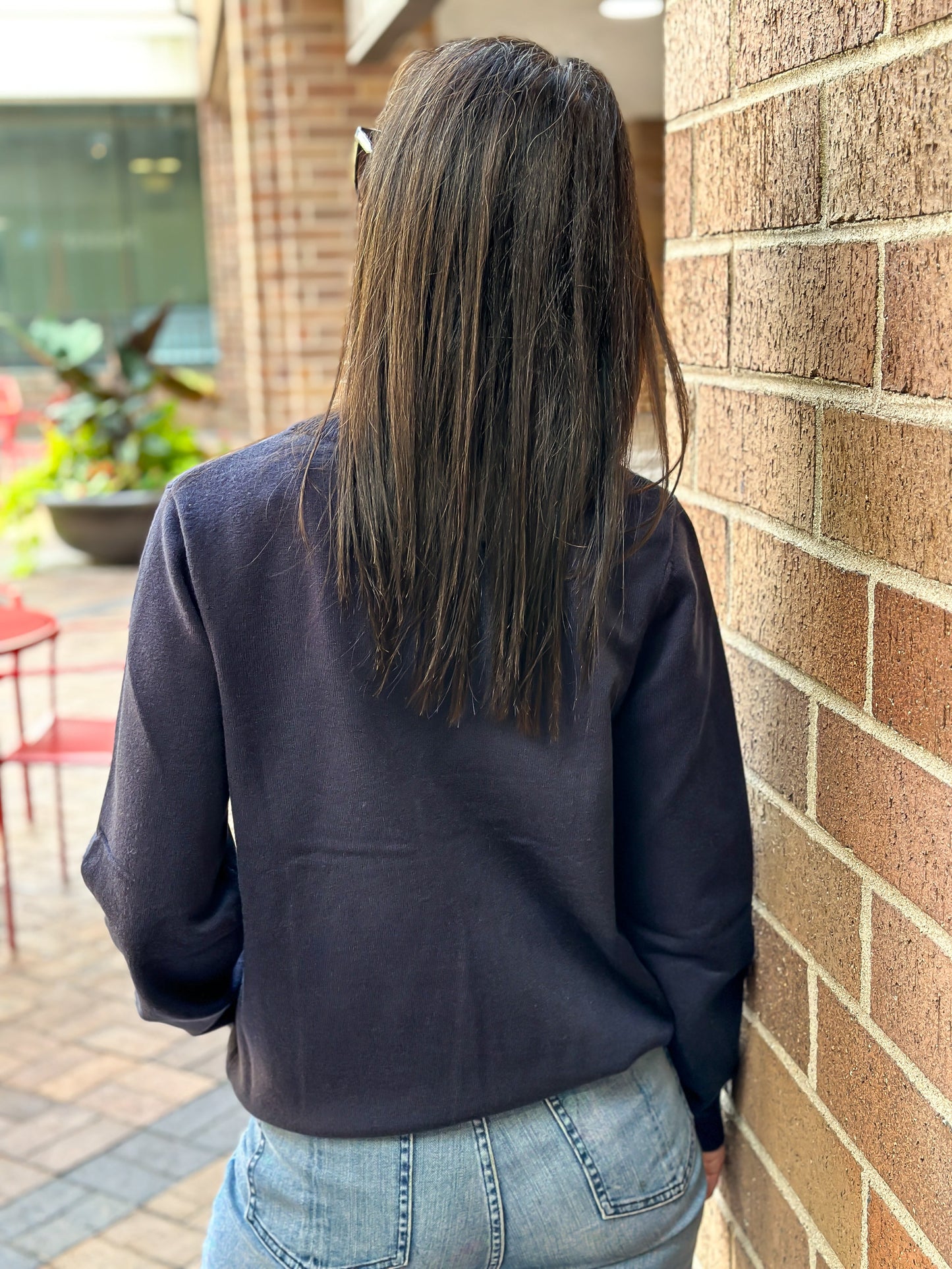 Sweater, Embroidered Hearts, Black & Gray