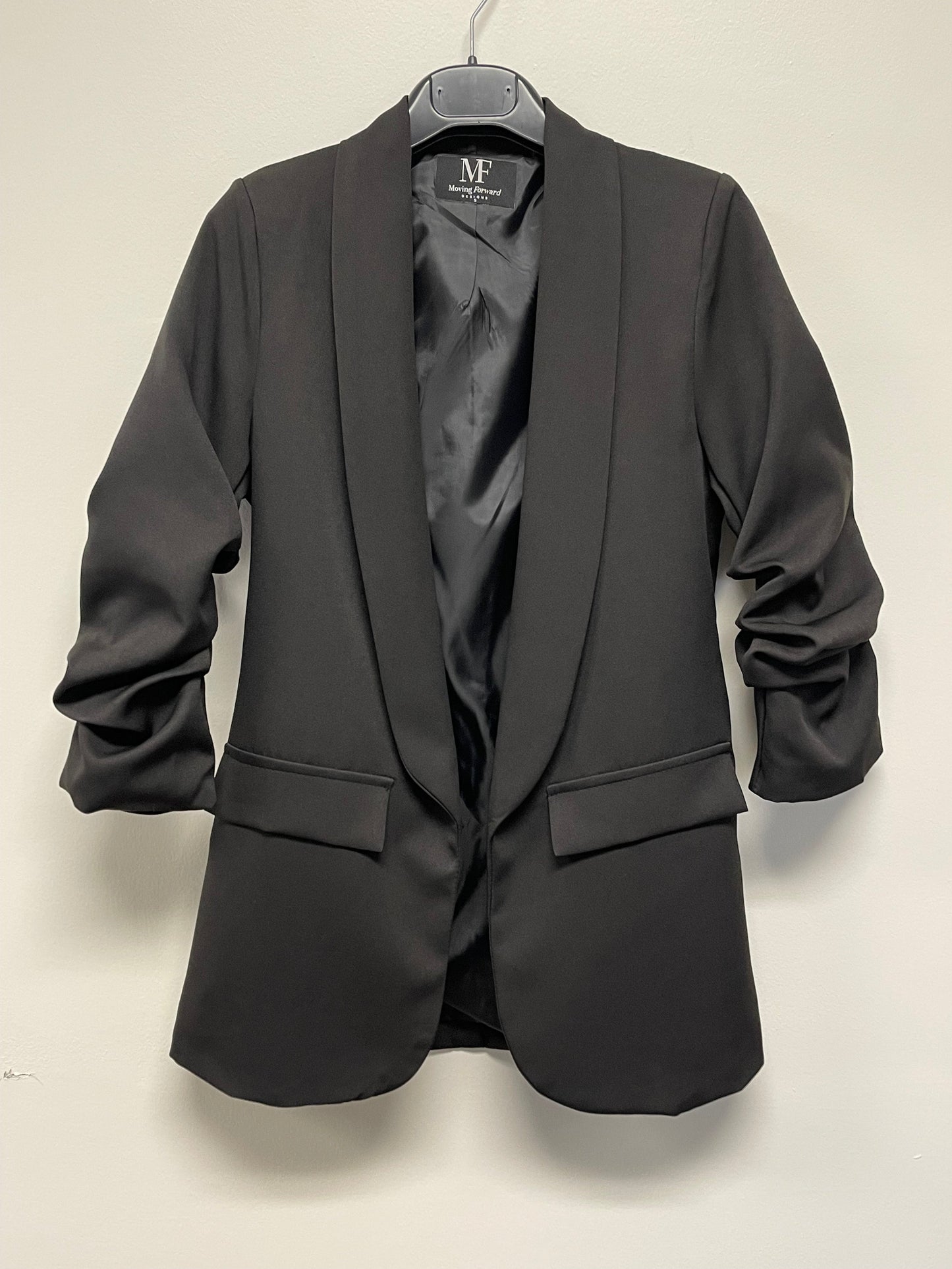 Blazer, Ruched Black, Silver Faded Skull