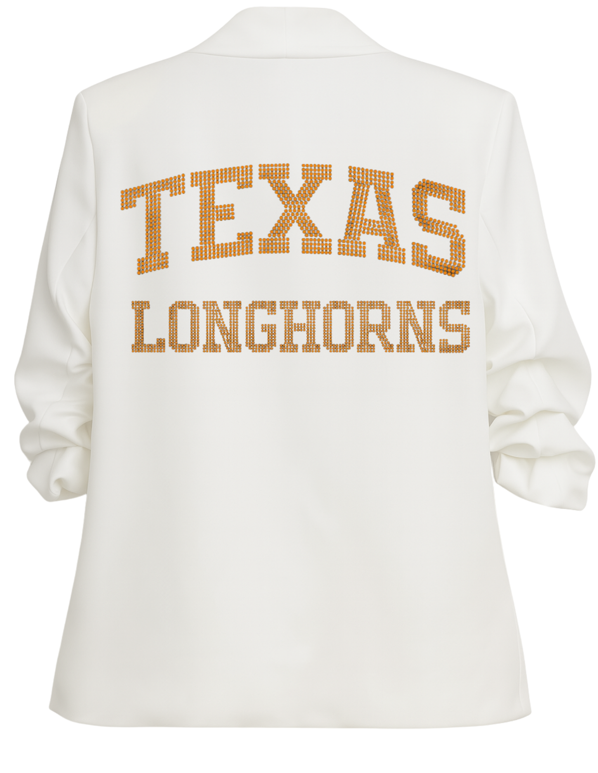 University of Texas-Austin Longhorns White Ruched Sleeve Blazer