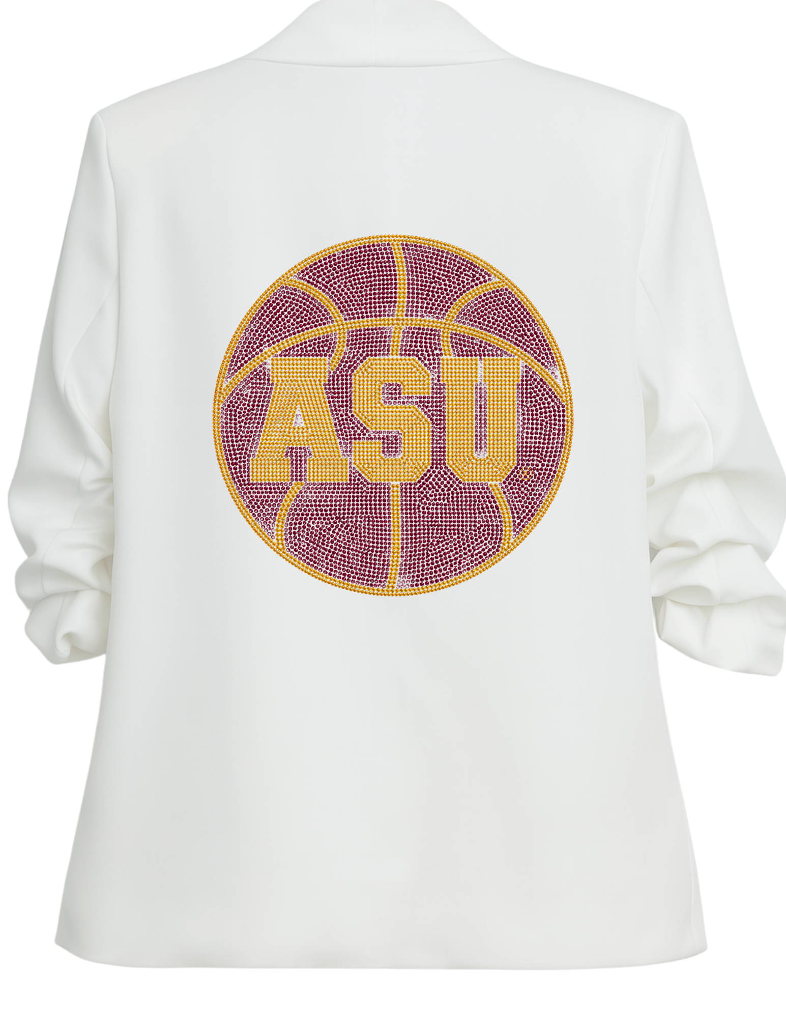 Arizona State Basketball ASU White Ruched Sleeve Blazer