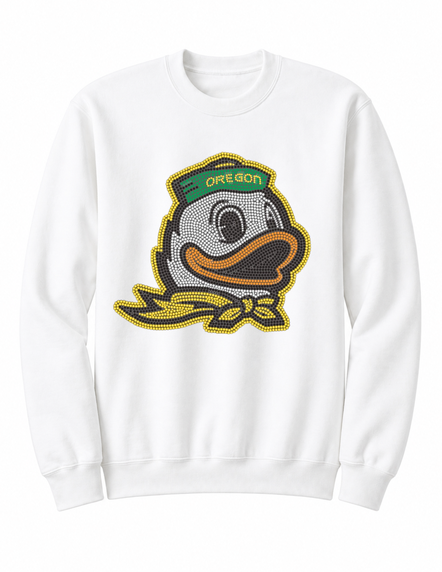 University Of Oregon Duck White Crewneck Sweatshirt