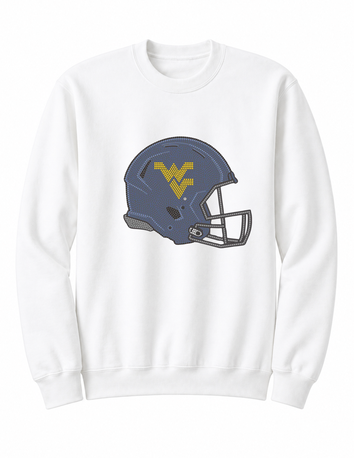 West Virginia Helmet White Crewneck Sweatshirt