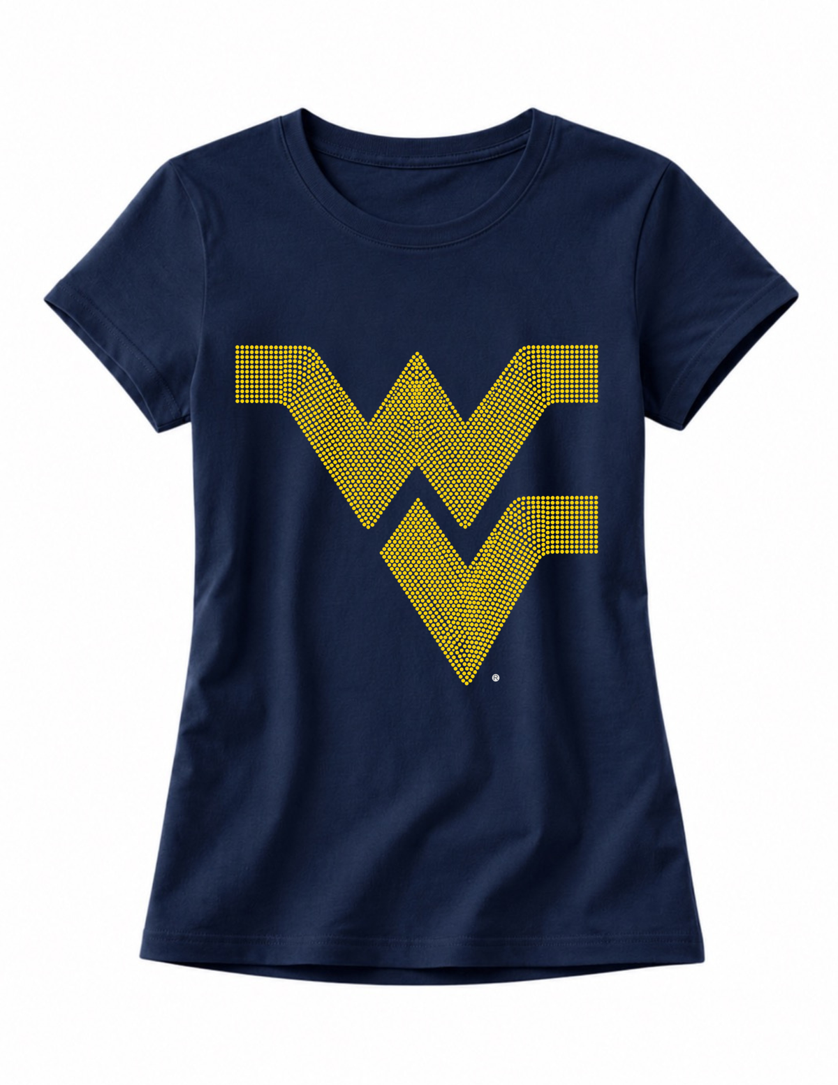 West Virginia Gold WVU Navy Crewneck T-shirt