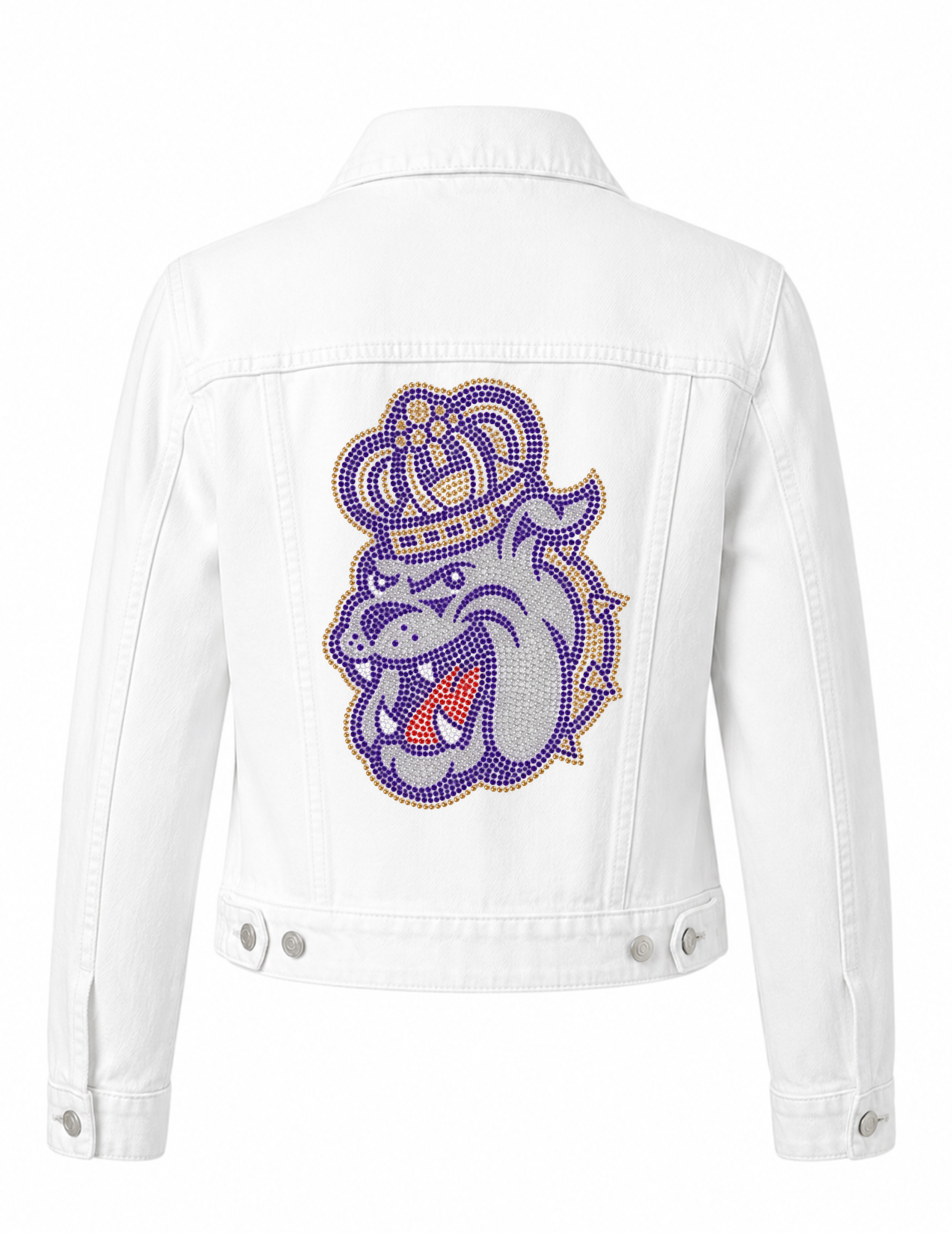 James Madison Bulldog White Denim Jacket